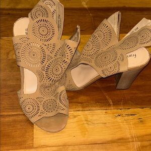 Tan Laser-Cut Women's Heels